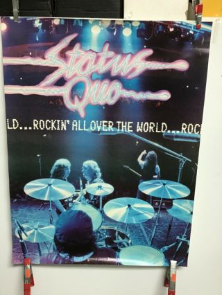 Status Quo “rockin All Over The World” Uk Poster 1977