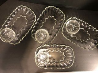 Vintage Anchor Hocking 8 Piece Classic Snack Set Clear Glass Iob