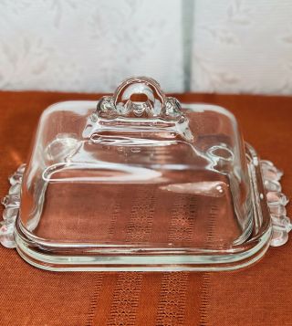 Clear Glass Double Butter Dish - Cream Cheese Dish