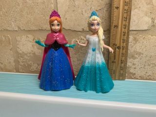 Disney Frozen Princess Elsa,  Anna Polly Pocket Doll Magiclip Dress Magi Clip