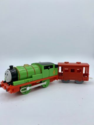 Thomas & Friends Motorized Trackmaster Percy 6 With Red Caboose Brake Van