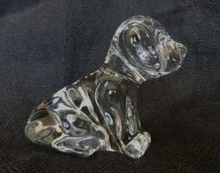 Vintage Villeroy & Boch Clear Crystal Glass Puppy Paperweight
