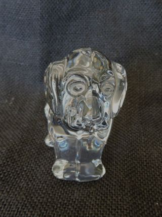 Vintage Villeroy & Boch Clear Crystal Glass Puppy Paperweight 2