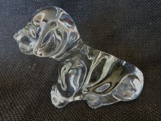 Vintage Villeroy & Boch Clear Crystal Glass Puppy Paperweight 3