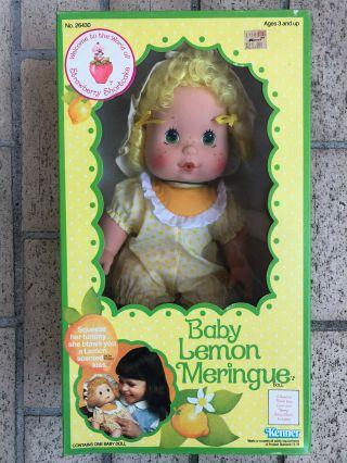 1982 Strawberry Shortcake Baby Lemon Meringue Blow Kiss 15 " Doll