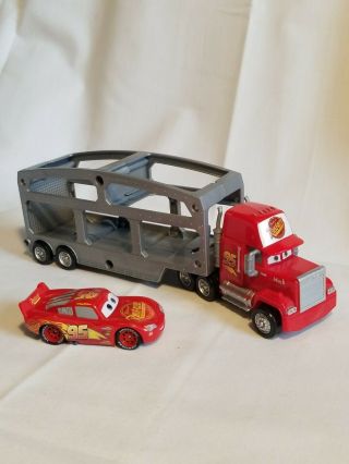 Disney Pixar Cars No.  95 Lightning Mcqueen And Mack Truck Var Hauler Trailer Semi