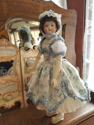 Antique Style Dress And Hat For Your 14.  5 To 15.  5 Huret/rohmer Dolls