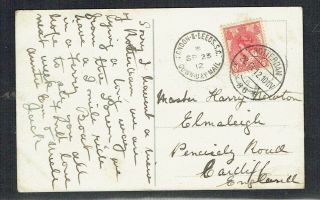 Gb 1912 London & Leeds S.  C.  Down Day Mail Postmark On Ppc From Rotterdam As Scan
