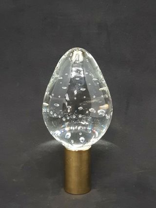 St.  Clair Clear Controlled Bubble Art Glass Paperweight Lamp Finial 2