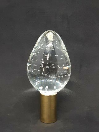 St.  Clair Clear Controlled Bubble Art Glass Paperweight Lamp Finial 3