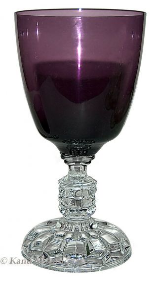 Fostoria American Lady Amethyst And Crystal Water Goblet
