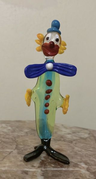 Small Vintage Murano Art Glass Italy Clown