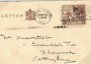 Gb Card Stationery Letter - Card 1½d British Empire Exhibition Wembley 1924 27.  30
