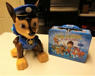 Paw Patrol Talking Chase With Paw Patrol Is On A Roll Tin Metal Lunch Box