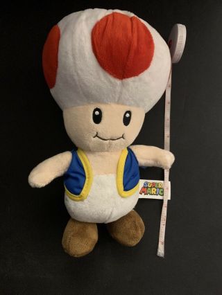 10 " Nintendo Official Mario Toad Plush Stuffed Toy Authentic Licensed