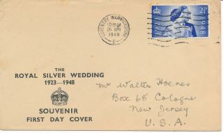 Gb 1948 Silver Wedding 21/2d On Illustrated Fdc Coventry