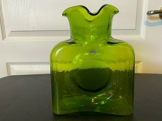 Blenko 4 Spout Water Bottle Decanter Green