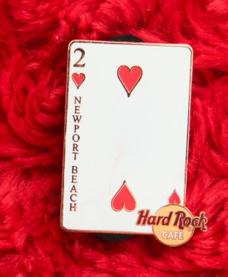 Hard Rock Cafe Pin Newport Beach Playing Card Series 2 Of Hearts Poker Hat Lapel