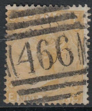 Gb Qv 9d Straw Sg98 Plate 4 Nine Pence Good 1865 Stamp Emblems - Rare