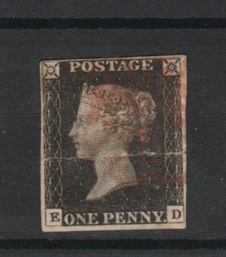 Gb Queen Victoria 1840 Penny Black Stamp,  Letters 