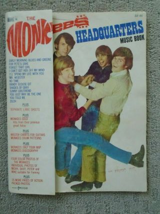 1967 The Monkees Headquarters Music Book No Marks/intact