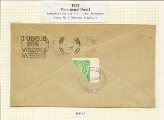 Great Britain Herm Islands 1953 - 57 Provisional Bisect Covers (3)