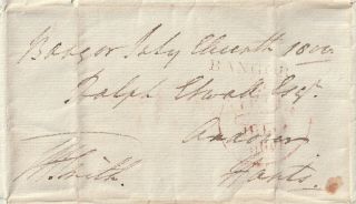 1800 Carnarvonshire Wales Bangor Pmk Letter J A Smith To Andover Hampshire