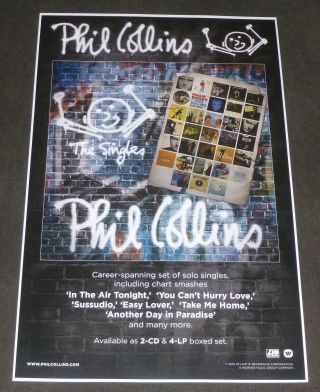 Phil Collins The Singles 11x17 Inch Promo Poster Genesis