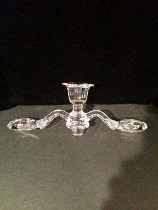 Cambridge Glass Company 9 " Arm 2 Hole Vase Holder Single Candle Holder