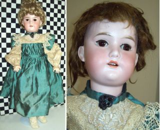 25 " Antique German Bisque Socket Head Doll Imported By George Borgfeldt In 1920s