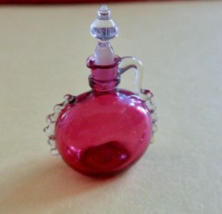 1:12 Vintage Igma Artisan Francis Whittemore Victorian Cranberry Glass Decanter