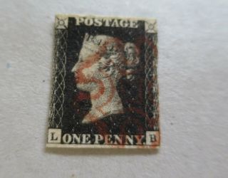 Great Britain 1840 N° 1 Black Penny Stamp,  No Thin Pictures /ct8427