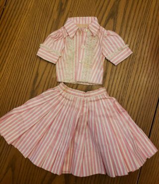 Vintage Cissy Doll Pink Stripe Skirt And Matching Top Wow 1956 Tag