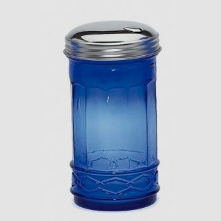 Cobalt Blue Glass Sugar Shaker Dispenser Retro Cafe Depression Style