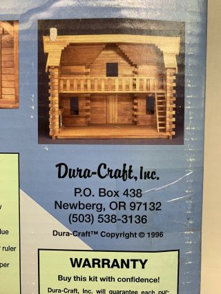 Rare Dura - Craft Shenandoah Real Wood Log Cabin Kit / Dollhouse w/ Furniture 2