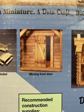 Rare Dura - Craft Shenandoah Real Wood Log Cabin Kit / Dollhouse w/ Furniture 3