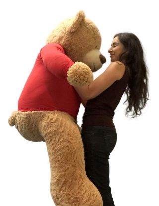Personalized Big Plush 5 Foot Giant Teddy Bear Wears Tshirt Your Custom Message 2