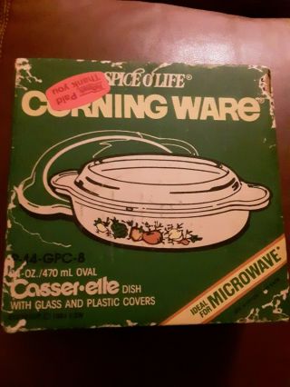 Vintage Corning Ware Pyrex Spice Of Life Casserole Dish