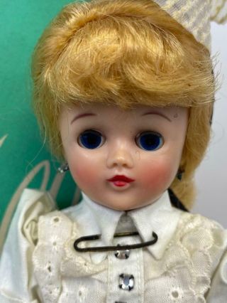 1950s VOGUE Jill Blonde Ponytail Ruffle Blouse Blue Skirt Cardigan Doll Orig Box 2