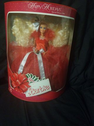 Vintage Mattel Barbie Doll Happy Holidays Special Edition 1988 Christmas Nrfb