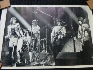 True Vintage 70s Mick Jagger Keith Richards Rolling Stones B&w Poster 35.  5x 23.  5