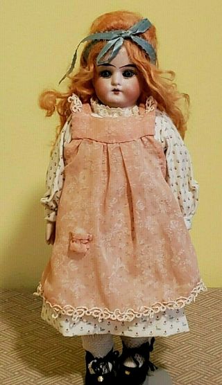Antique 12 " Bisque Shoulder Head Kid Leather Body " Mabel " Doll