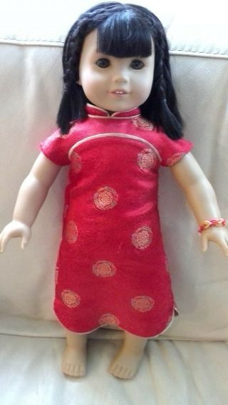 American Girl Doll Ivy Ling Asian Silky Black Hair And Outfit