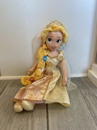 Disney Store Princess Tangled Rapunzel Bride Wedding Plush Doll 20 "
