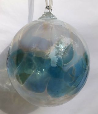 Hand Blown Art Glass Ornament,  Friendship/witch Ball,  Hanging Sphere/sun Catcher