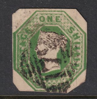 Great Britain Sg 55 Scott 5a 1847 1/ - Green Victoria Embossed Issue Octagon Cut