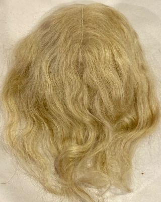 A18 Antique 10 " Hand Tied Light Blond Mohair Wig For Antique Bisque Doll