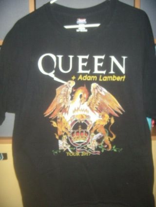 Queen,  Adam Lambert Vintage 2017 Extra Large Tour T/shirt Ex.  Rare Back