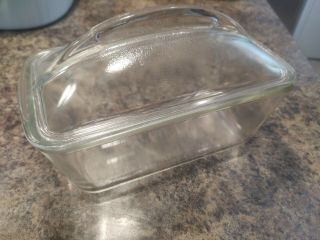 Vintage Clear Glass Westinghouse Refrigerator Loaf Pan Dish With Lid - 1950 