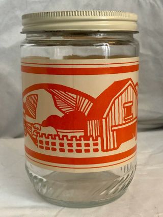 Vintage 1970s Anchor Hocking Lidded Four Season Jar - - Fall